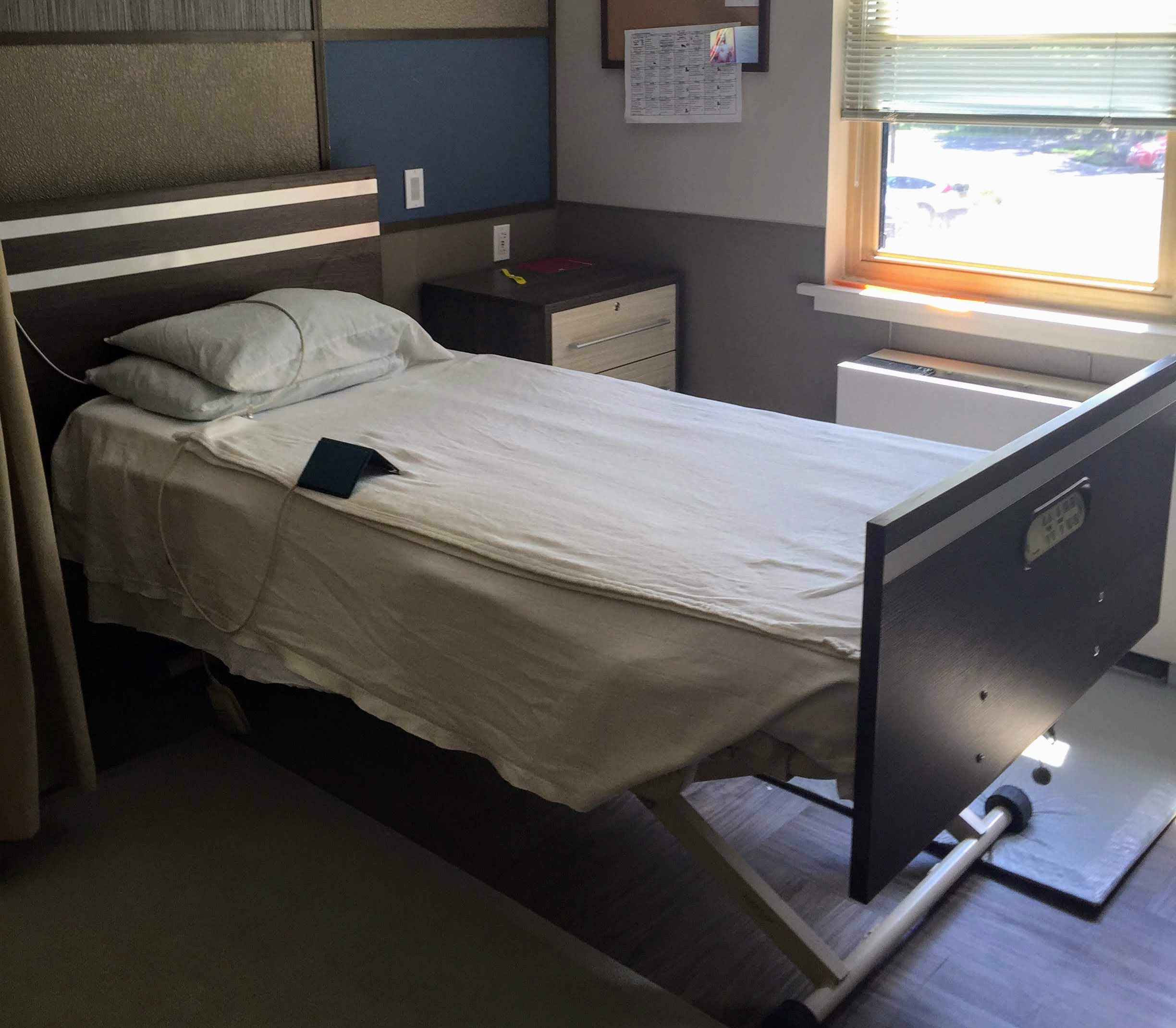 A hospital bed